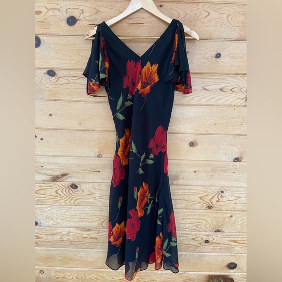 Meadow Lane - Chiffon Floral Vintage Dress - Picture 2 of 3